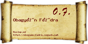 Obagyán Fédra névjegykártya